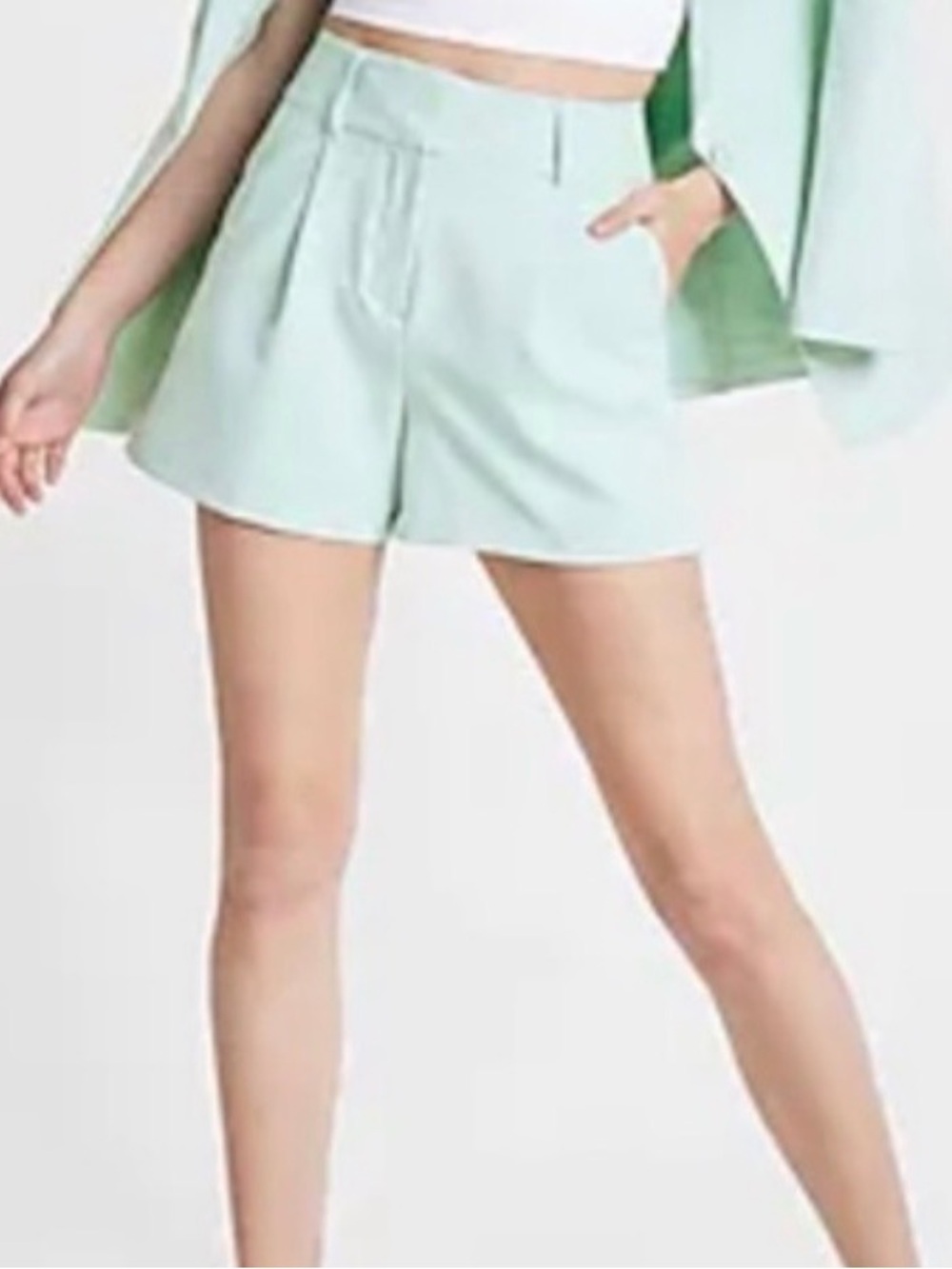 Express High-Rise Mint Green Women's Tailored Shorts